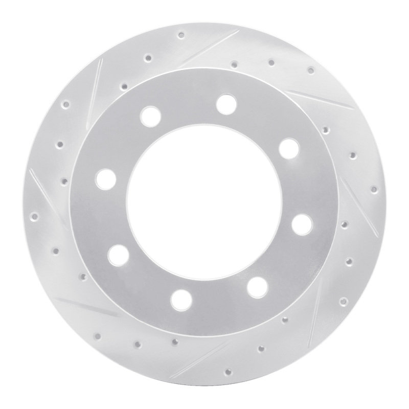 Ford E-150 Brake Rotor (1) - Rear Left - R1 Concepts - Drilled & Slotted - Silver - `99-`07